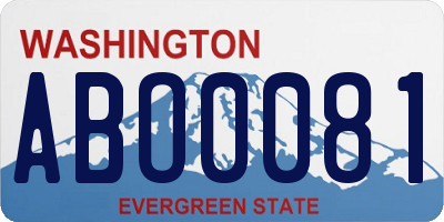 WA license plate ABO0081