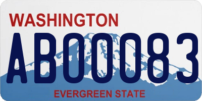 WA license plate ABO0083