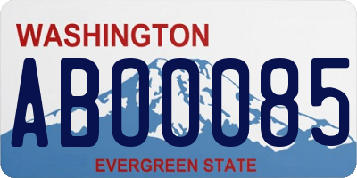WA license plate ABO0085