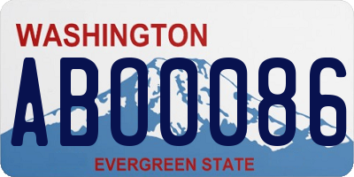 WA license plate ABO0086