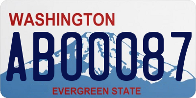 WA license plate ABO0087