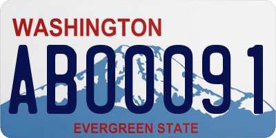 WA license plate ABO0091