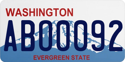 WA license plate ABO0092
