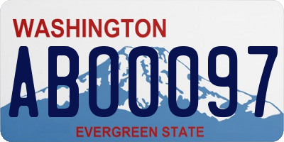 WA license plate ABO0097