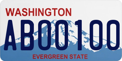 WA license plate ABO0100