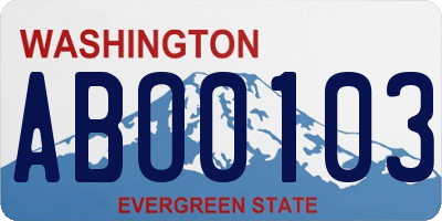 WA license plate ABO0103