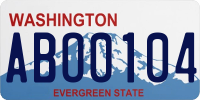 WA license plate ABO0104