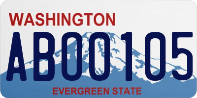 WA license plate ABO0105