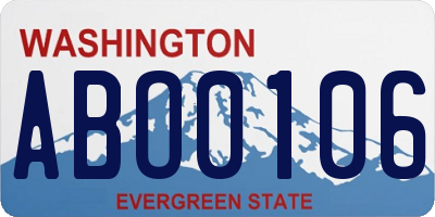 WA license plate ABO0106