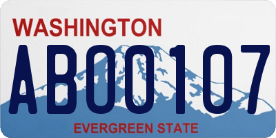 WA license plate ABO0107