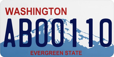 WA license plate ABO0110