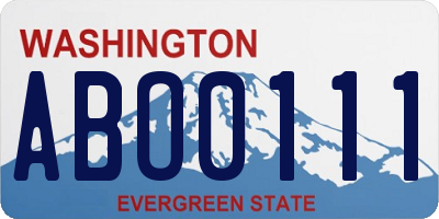 WA license plate ABO0111