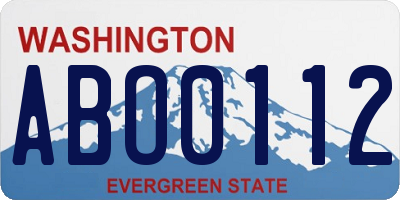 WA license plate ABO0112