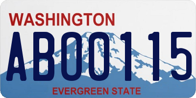 WA license plate ABO0115