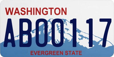 WA license plate ABO0117