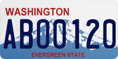 WA license plate ABO0120