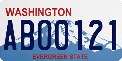 WA license plate ABO0121