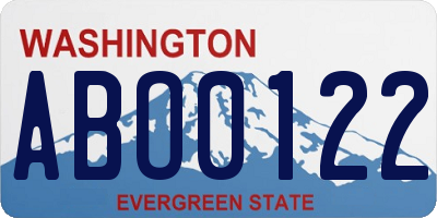 WA license plate ABO0122