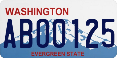 WA license plate ABO0125