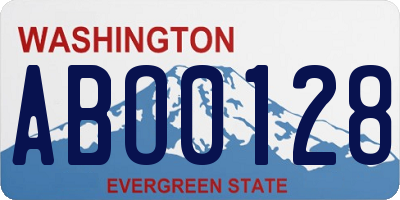 WA license plate ABO0128