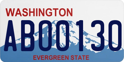 WA license plate ABO0130