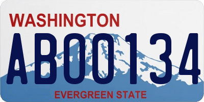 WA license plate ABO0134