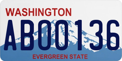 WA license plate ABO0136