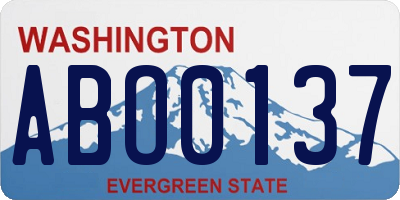WA license plate ABO0137