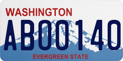 WA license plate ABO0140