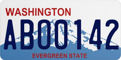 WA license plate ABO0142
