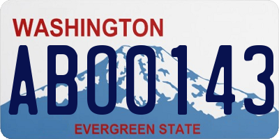 WA license plate ABO0143