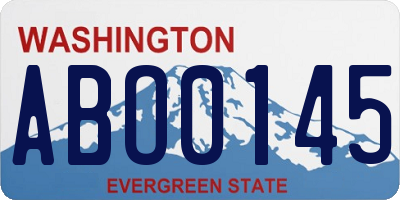 WA license plate ABO0145
