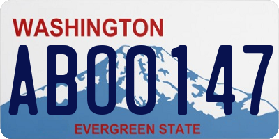 WA license plate ABO0147