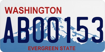 WA license plate ABO0153