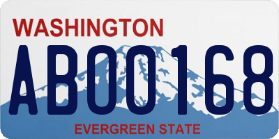 WA license plate ABO0168