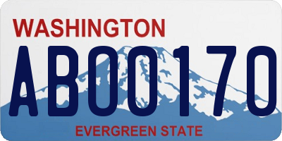 WA license plate ABO0170