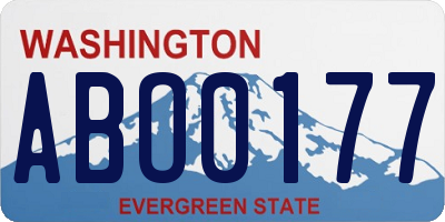 WA license plate ABO0177