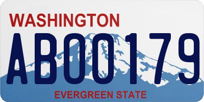 WA license plate ABO0179
