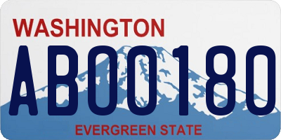 WA license plate ABO0180