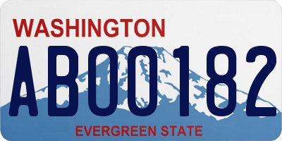 WA license plate ABO0182
