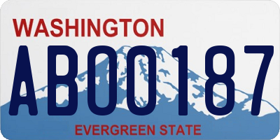 WA license plate ABO0187