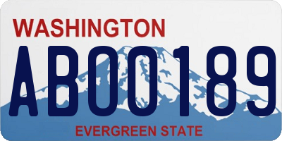 WA license plate ABO0189
