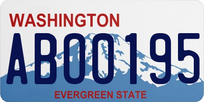 WA license plate ABO0195