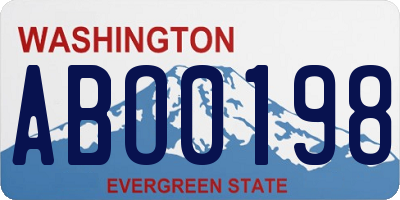 WA license plate ABO0198