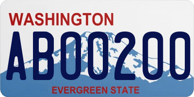 WA license plate ABO0200