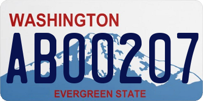 WA license plate ABO0207