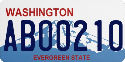 WA license plate ABO0210