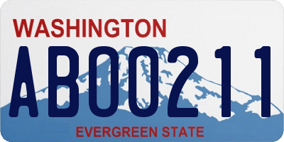WA license plate ABO0211