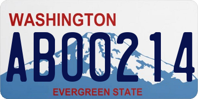 WA license plate ABO0214
