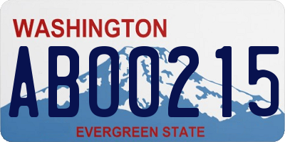 WA license plate ABO0215